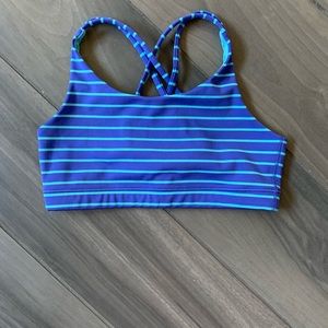 Athlete girls striped sports bra